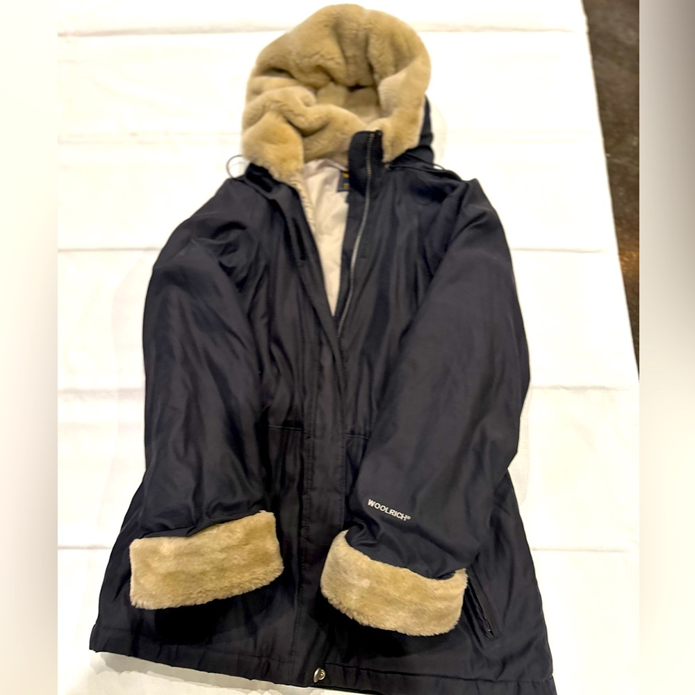 Woolrich Parka Jacket With Fur Filler Hood and Sleeves Size Large